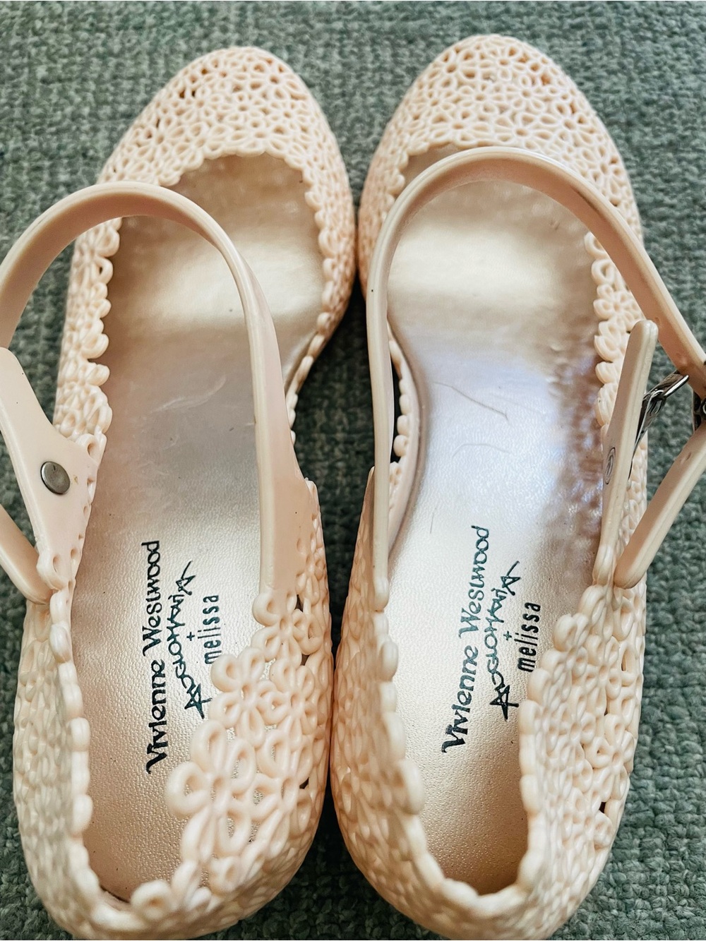 MELISSA + VIVIENNE WESTWOOD Anglomania Women's Blush Pink Wedge Sandals - Picture 5 of 13